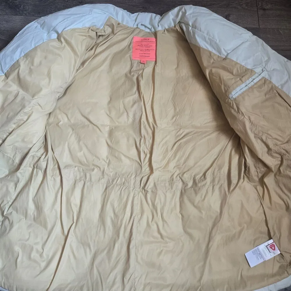 J.Crew Signature Puffer Jacket Women Small S Mint Green Primaloft Insulated Coat